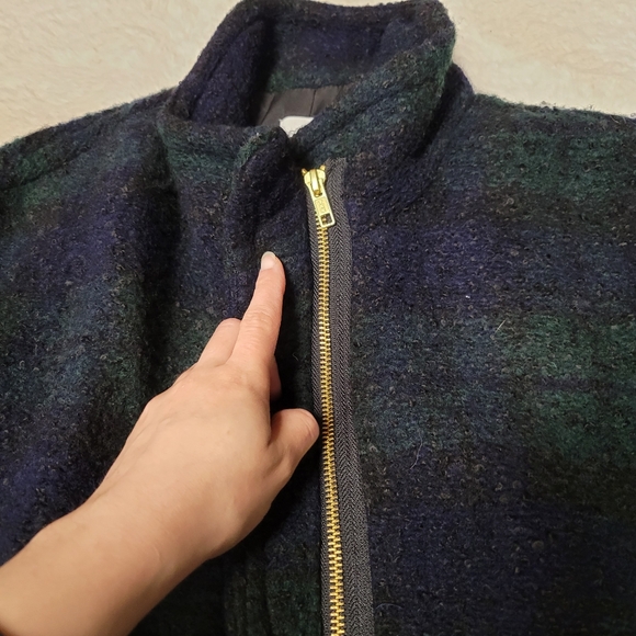 J.Crew Factory Boucle City Coat‎ in Black Watch Plaid 6 - Picture 7 of 10
